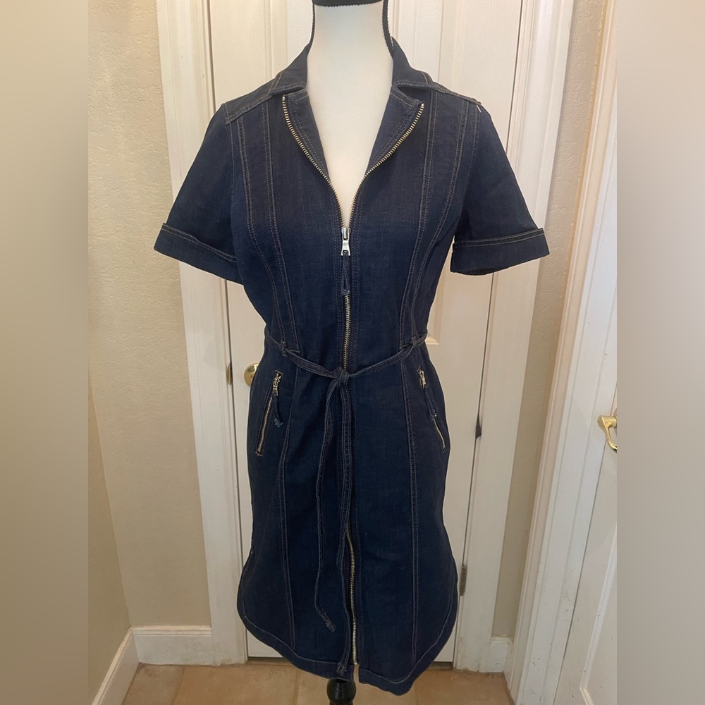 White House Black Market Dark Wash Denim Dress